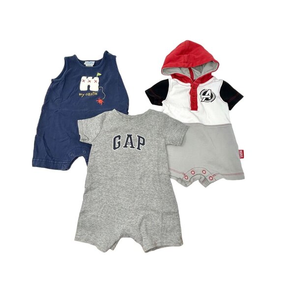 Baby Boy's - 3 One Piece Outfits - Size 0-3‎ Months - Picture 1 of 10